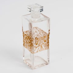 1929 Rene Hisique - Flacon de parfum 5 Fleurs Forvil Verre à patine sépia