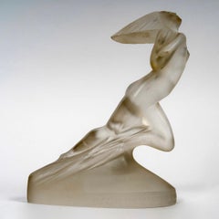 1929 René Lalique - Statuette Mascot Cote d'Azur Pullman Express Frosted Glass
