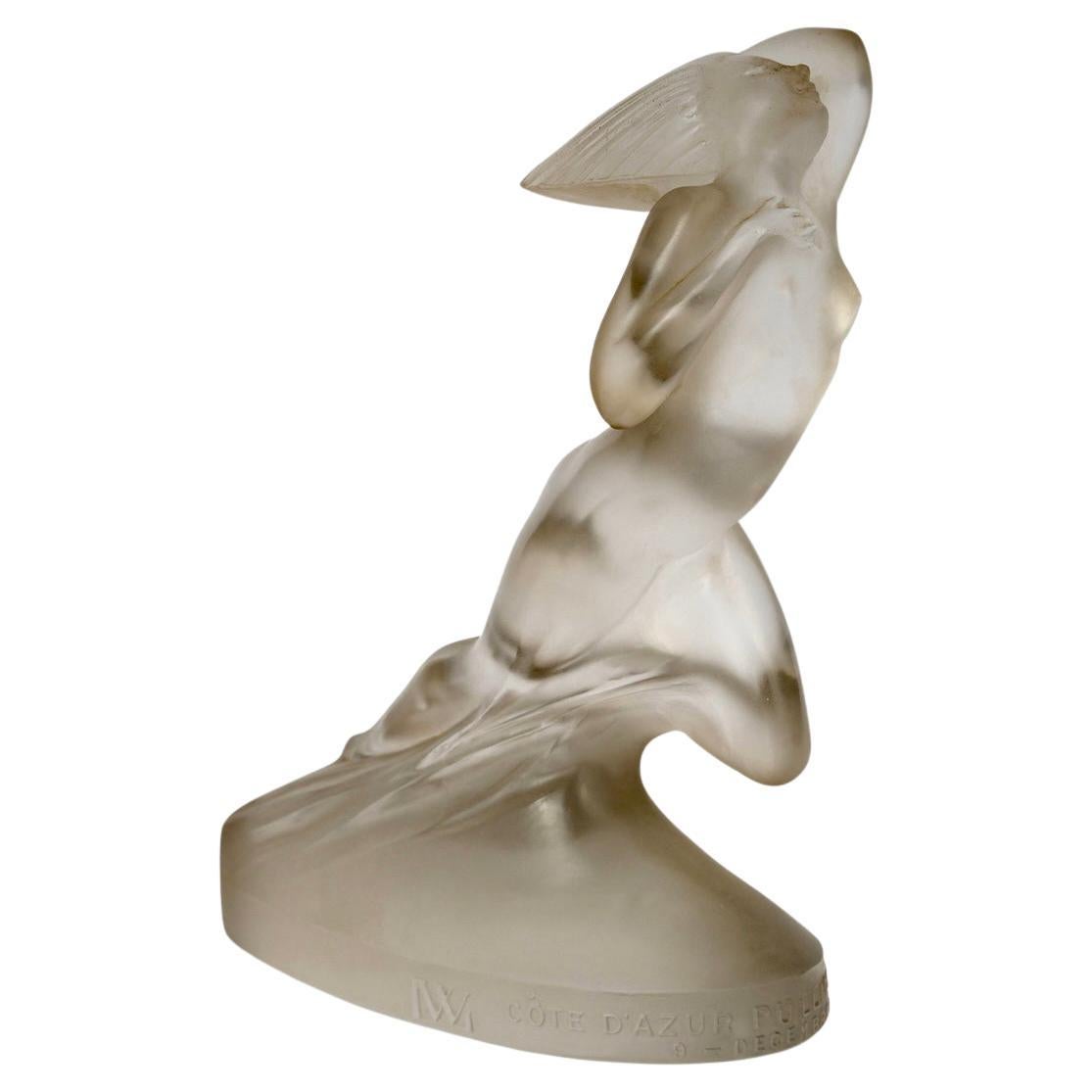 1929 René Lalique - Statuetta Mascotte Cote d'Azur Pullman Express Vetro smerigliato