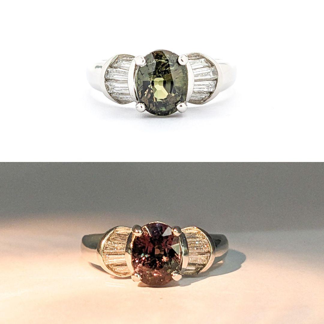 Oval Cut 1.92ct Alexandrite & Diamond Ring In Platinum