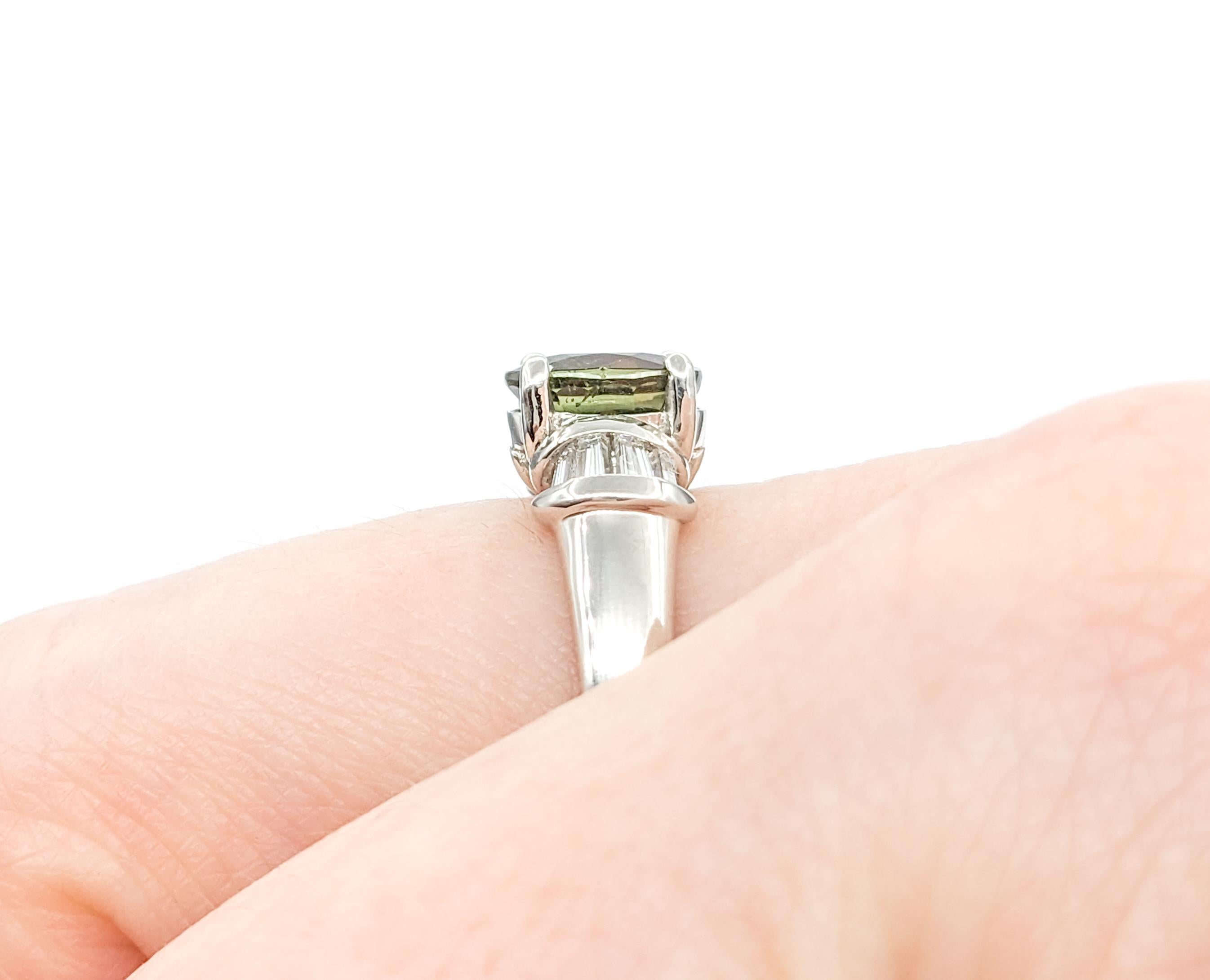 1.92ct Alexandrite & Diamond Ring In Platinum In Excellent Condition In Bloomington, MN