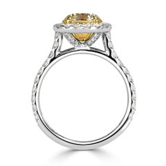 1,92ct Fancy Light Yellow Runder Brillantschliff Diamant Verlobungsring