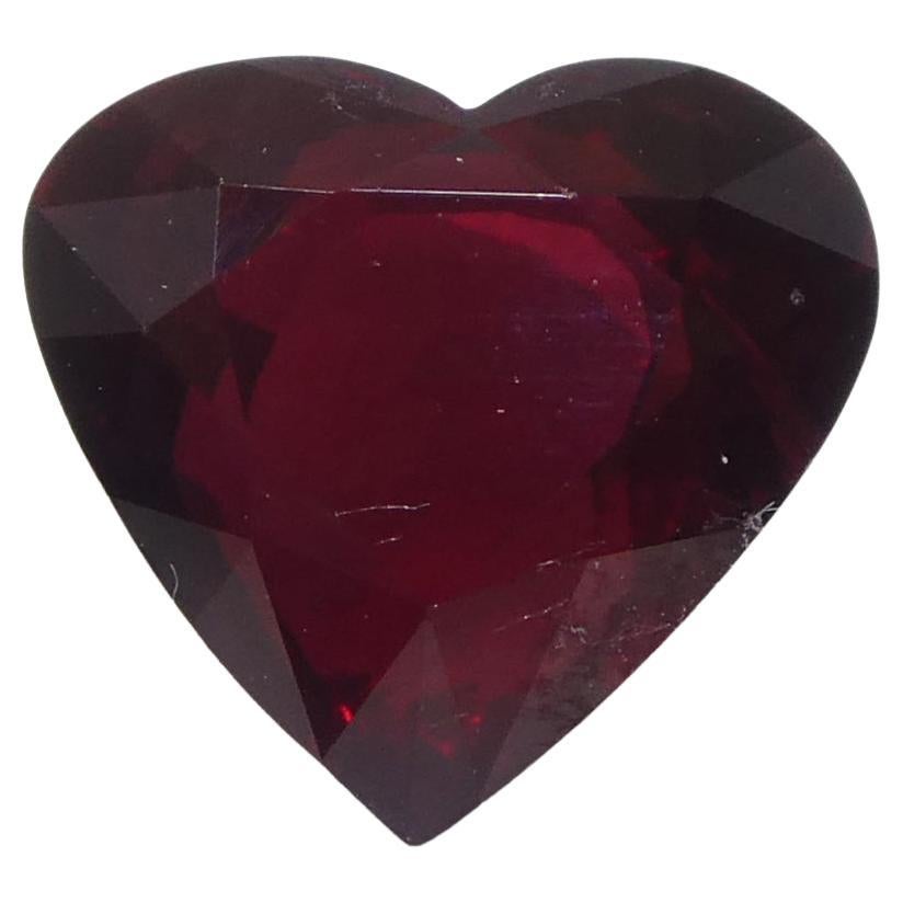 1.92ct Heart Red Ruby GIA Certified Mozambique