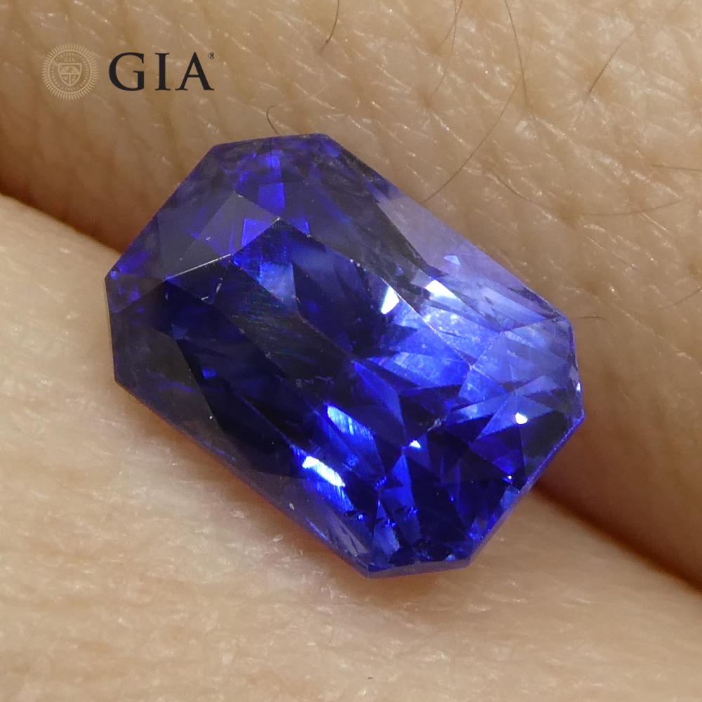 1.92ct Octagonal/Emerald Cut Blue Sapphire GIA Certified Sri Lanka   For Sale 6