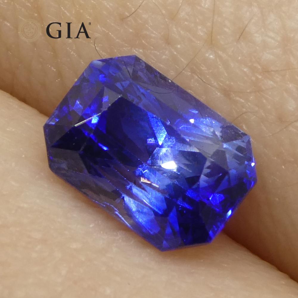 1.92ct Octagonal/Emerald Cut Blue Sapphire GIA Certified Sri Lanka   For Sale 7