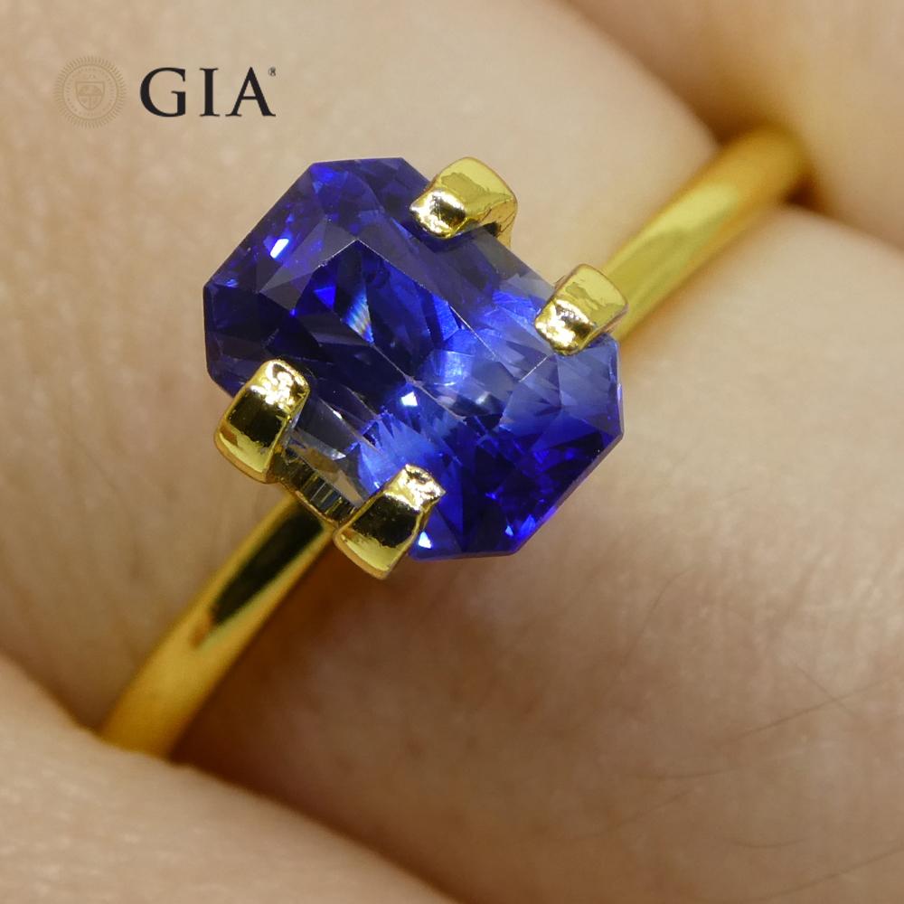 1.92ct Octagonal/Emerald Cut Blue Sapphire GIA Certified Sri Lanka   For Sale 8