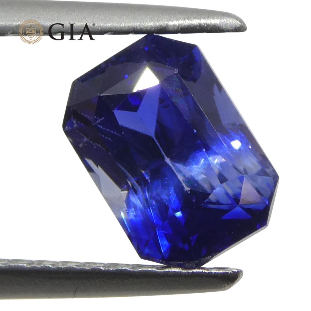 1.92ct Octagonal/Emerald Cut Blue Sapphire GIA Certified Sri Lanka   For Sale 9