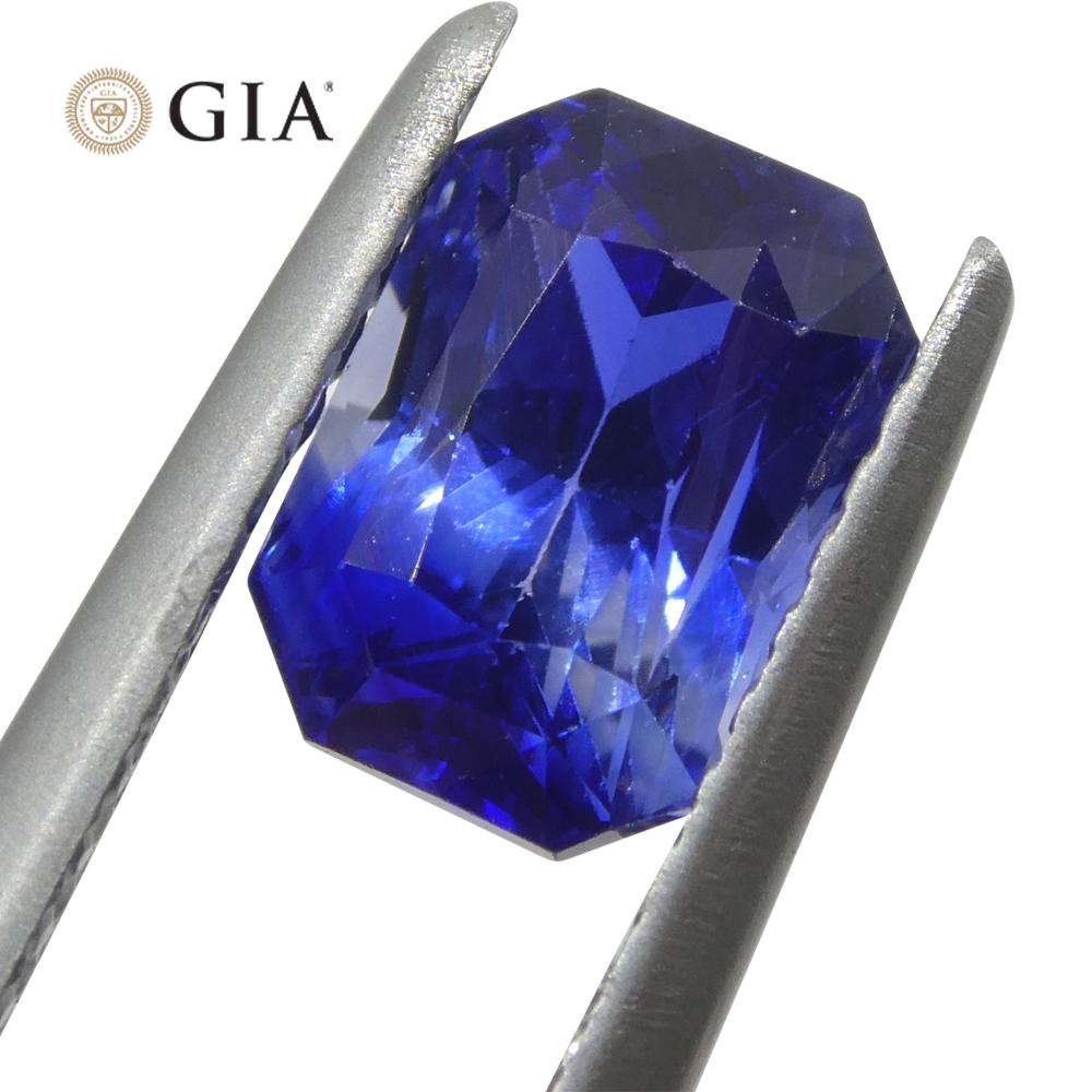 1.92ct Octagonal/Emerald Cut Blue Sapphire GIA Certified Sri Lanka   In New Condition For Sale In Toronto, Ontario