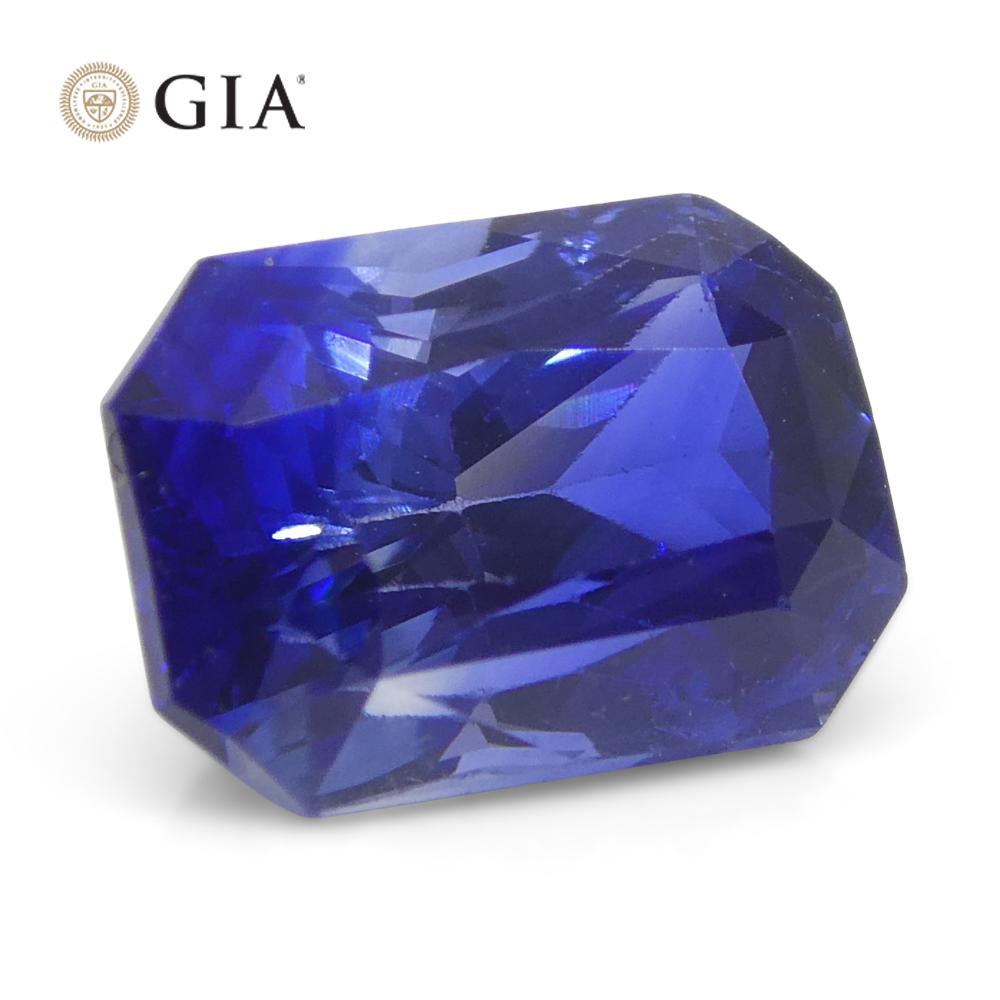 1.92 Karat Achteckiger/Blauer Saphir im Smaragdschliff GIA zertifiziert Sri Lanka   im Angebot 1