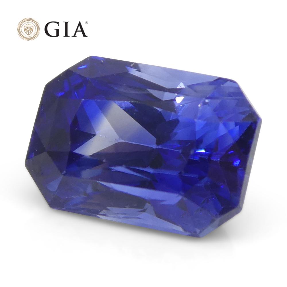 1.92 Karat Achteckiger/Blauer Saphir im Smaragdschliff GIA zertifiziert Sri Lanka   im Angebot 2