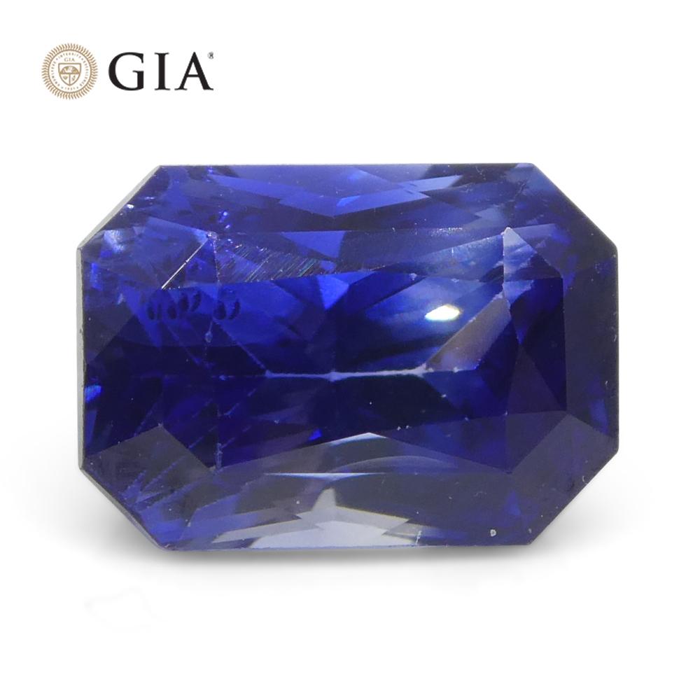 1.92 Karat Achteckiger/Blauer Saphir im Smaragdschliff GIA zertifiziert Sri Lanka   im Angebot 3