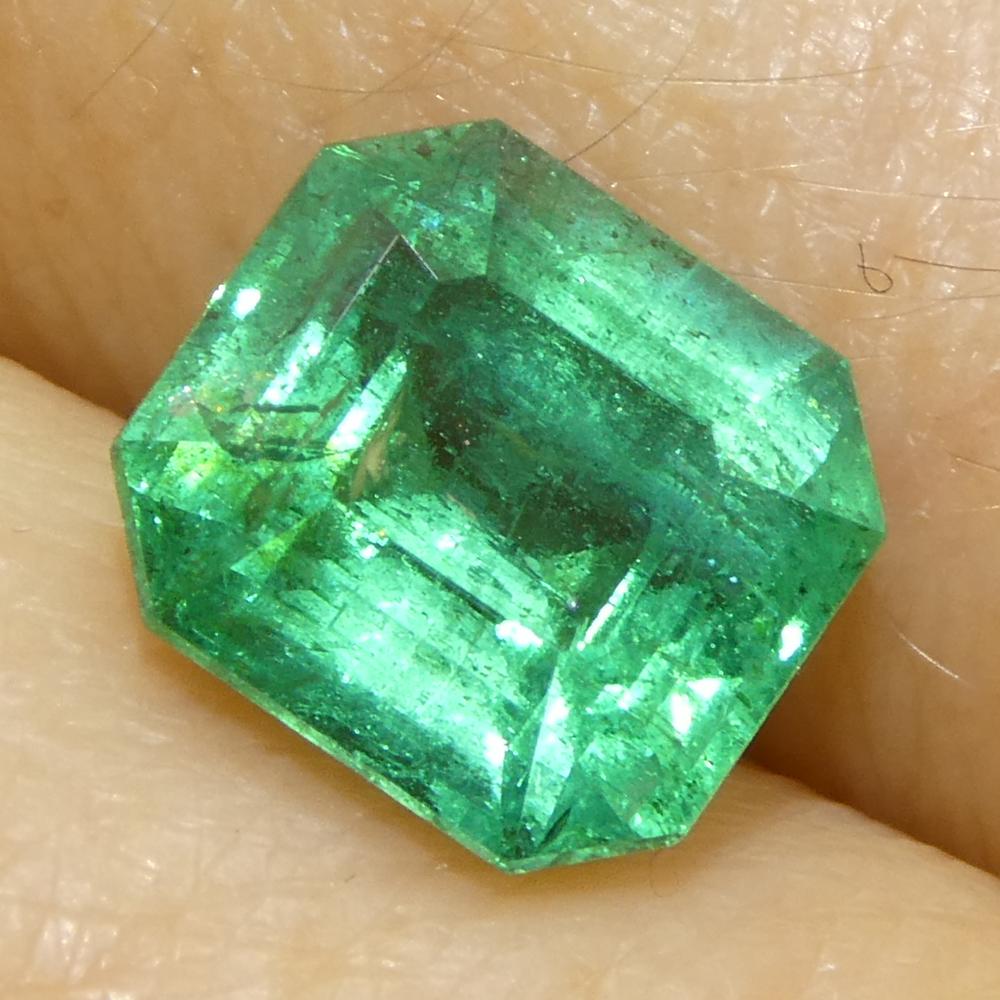 1.92ct Octagonal/Emerald Cut Green Emerald from Zambia For Sale 7