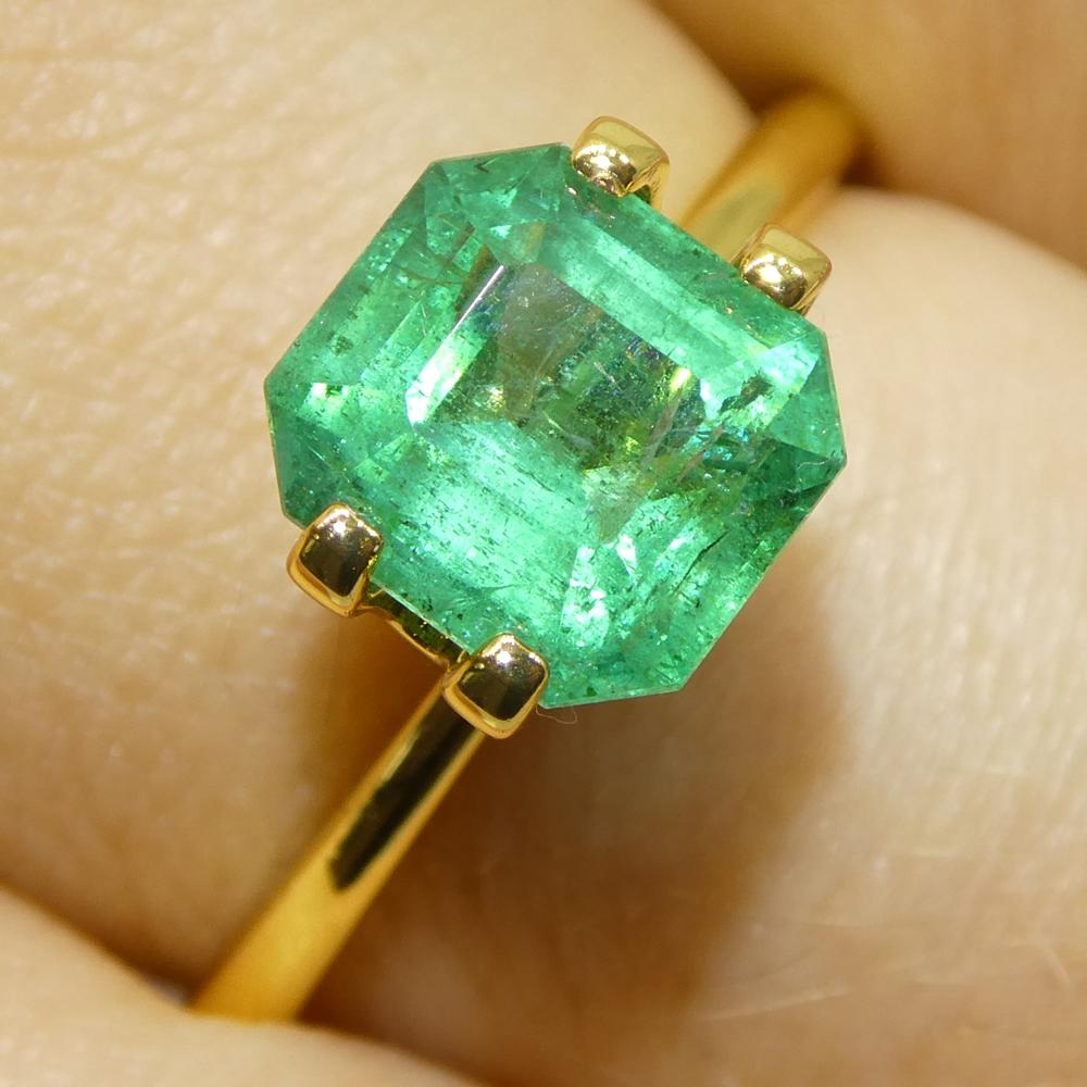 1.92ct Octagonal/Emerald Cut Green Emerald from Zambia For Sale 9