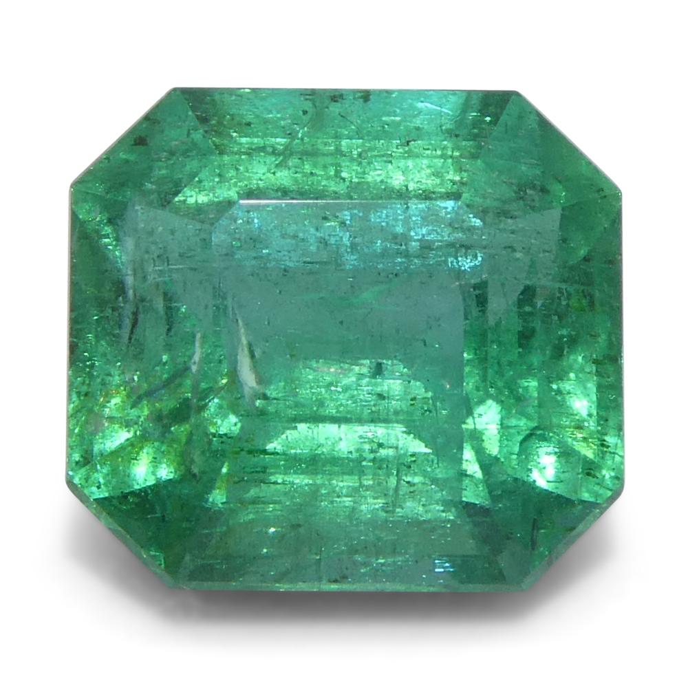 1.92ct Octagonal/Emerald Cut Green Emerald from Zambia For Sale 1