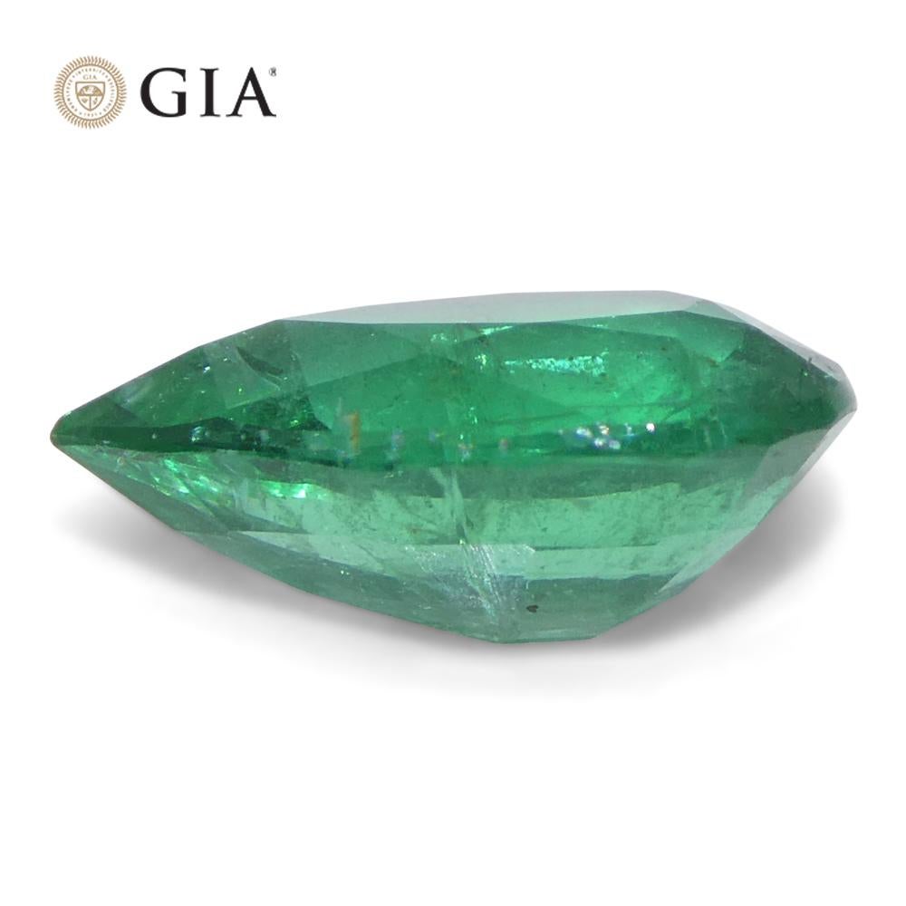 1.92ct Pear Green Emerald GIA Certified Zambia (F2) For Sale 4