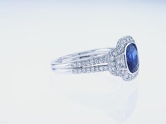 1.92ct Sapphire Cocktail Ring with Trapezoid Diamond Accents