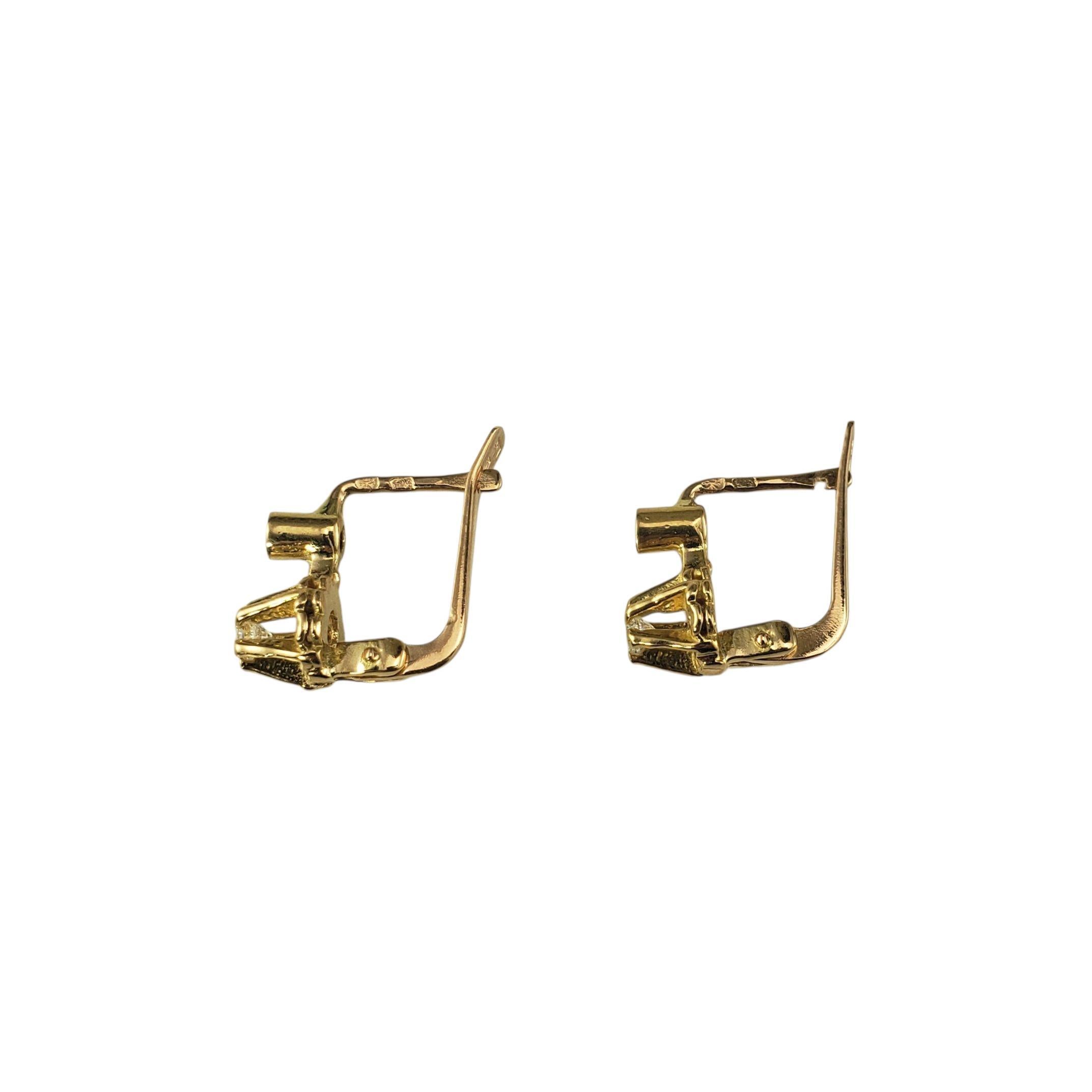 Taille brillant Boucles d'oreilles à levier en or jaune 19.2K avec diamants #23412 en vente