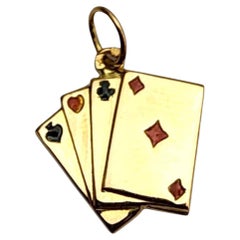 Charm con carte da gioco in oro giallo 19,2K #22753