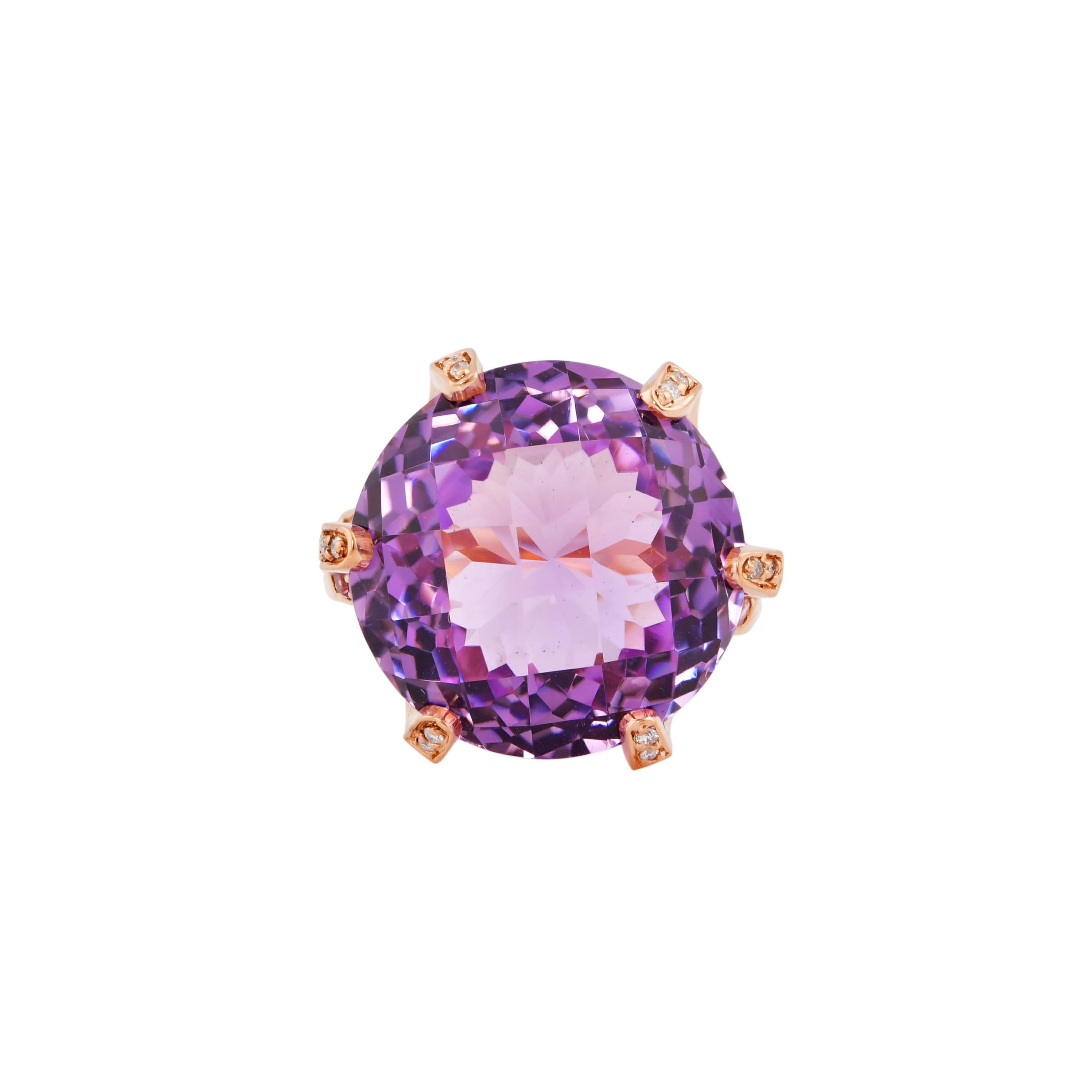 Sunita Nahata presents a collection of alluring amethyst cocktail rings. Amethysts are particularly known to bring powerful energies to Aquarians or those born in February. In general it is said to calm and de-stress wearers, and alleviate all