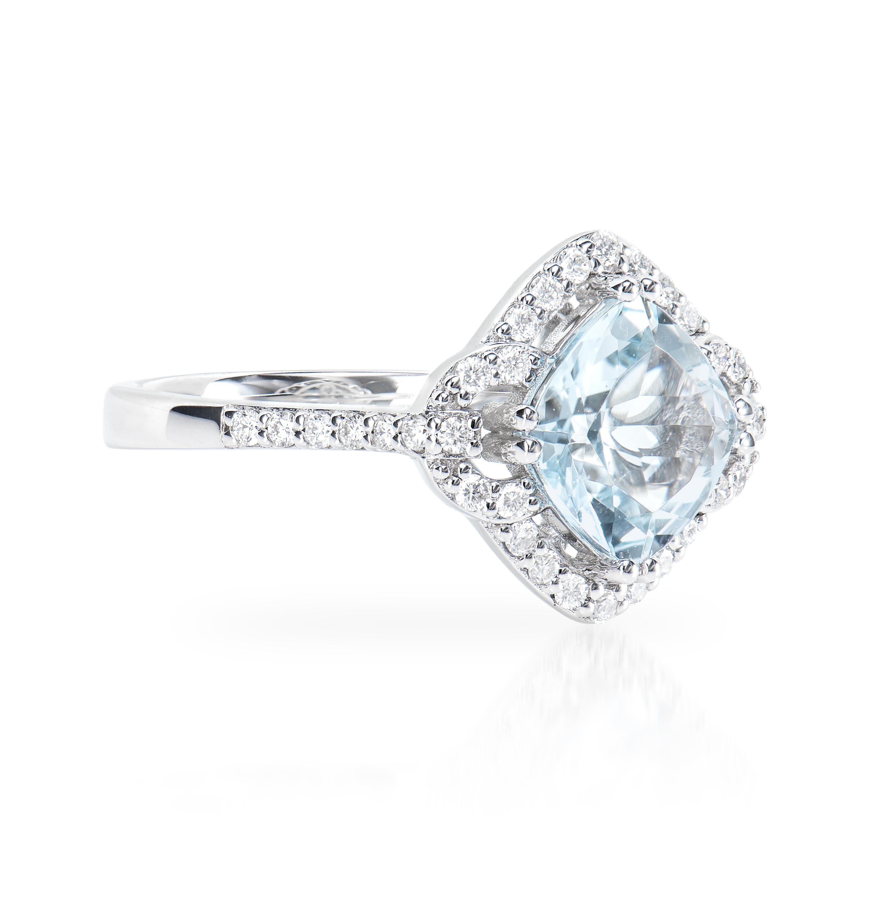 This collection features an array of aquamarines with an icy blue hue that is as cool as it gets! Accented with White Diamonds these Rings are made in white gold and present a classic yet elegant look. 

Aquamarine Elegant Ring in 18Karat Whtie Gold