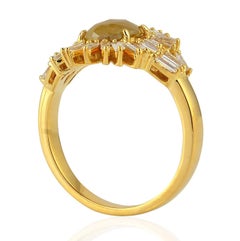 Slice Diamond Baguette 18 Karat Gold Ring