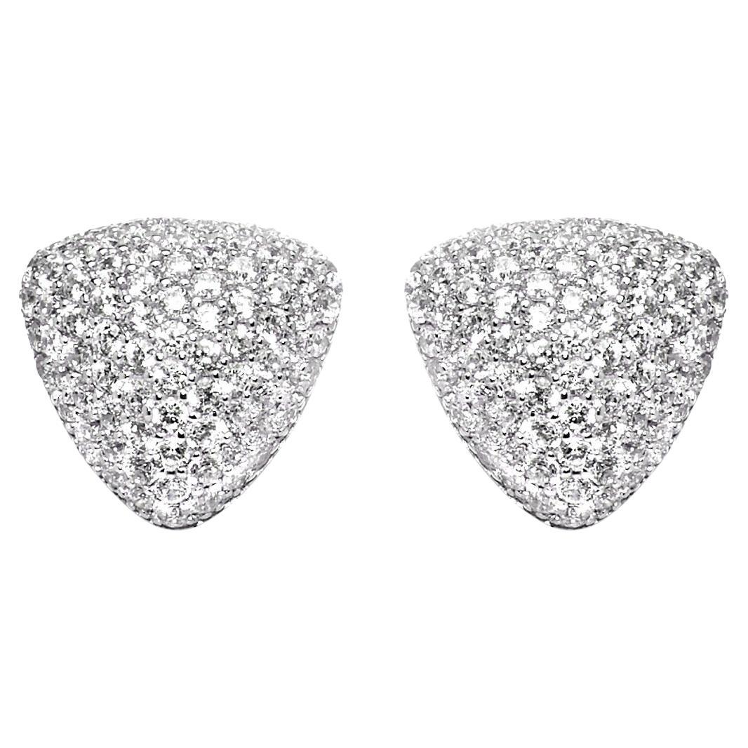 1.93 Carat Cubic Zirconia Sterling Silver Micro Set Triangle Stud Earrings
