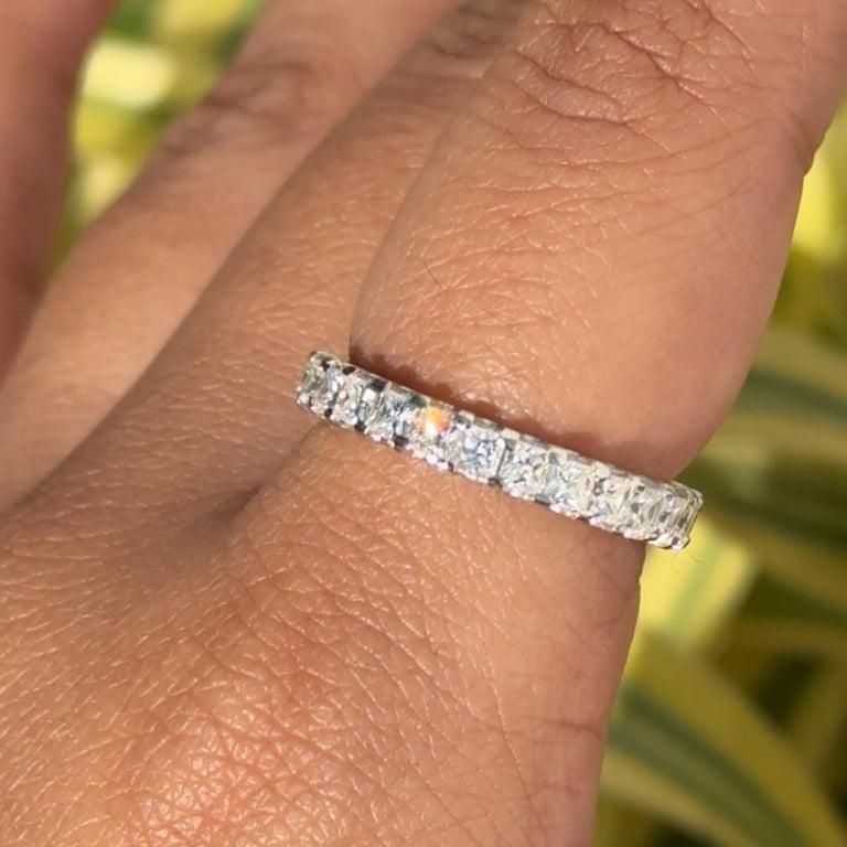 For Sale:  1.93 CT Moissanite Eternity Stackable Silve Band Graduation Gift for Daughter 2