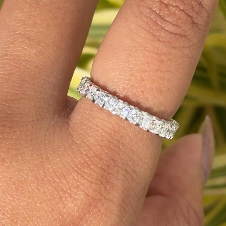 For Sale:  1.93 CT Moissanite Eternity Stackable Silve Band Graduation Gift for Daughter 4