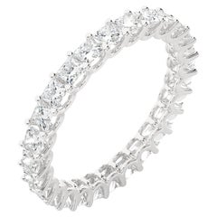 1.93 Carat Moissanite Eternity Band Ring for Her Set in Sterling Silver Settings