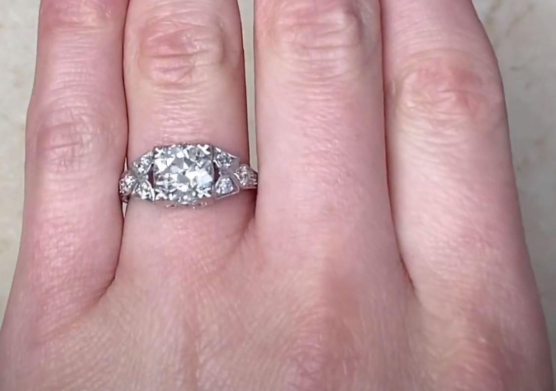 1,93ct Alter Euro-Schliff Diamant Verlobungsring, Platin im Zustand „Hervorragend“ im Angebot in New York, NY