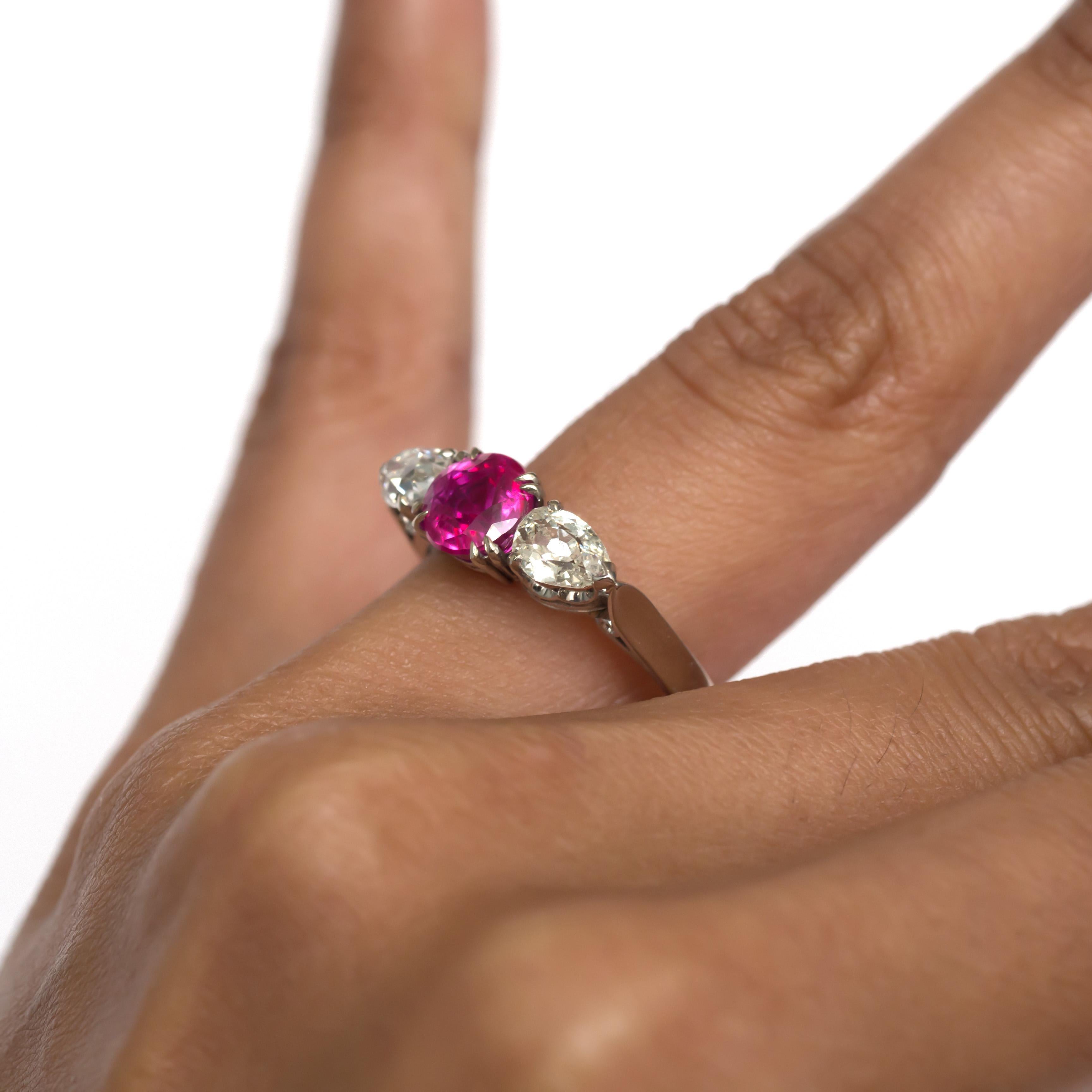 1.93 Carat Pink Sapphire Platinum Engagement Ring For Sale 1