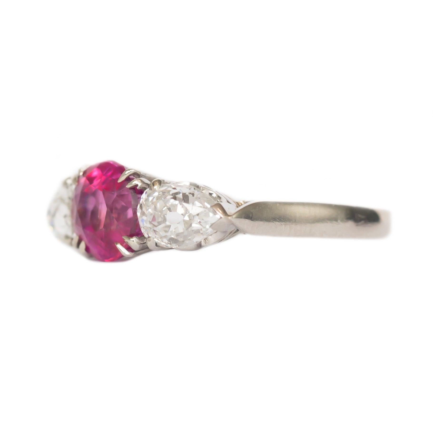 1.93 Carat Pink Sapphire Platinum Engagement Ring For Sale
