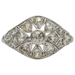1.93 Carat Platinum Diamond Art Deco Ring