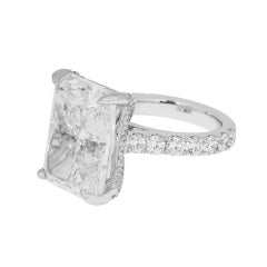 19.3 Carat Radiant Diamond Ring Brilliant White 14K White Gold