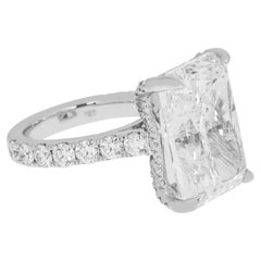 19.3 Carat Radiant Diamond Ring Brilliant White 14K White Gold