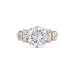 1.93 Carat Round Brilliant Statement Brilliant White SI   Gold  Diamond Ring