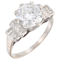 1.93 Carat Round Brilliant Statement Brilliant White SI   Gold  Diamond Ring