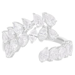 1,93 carati SI/H Pear Marquise Diamond Wrap Ring Oro bianco 18 carati Gioielli di pregio