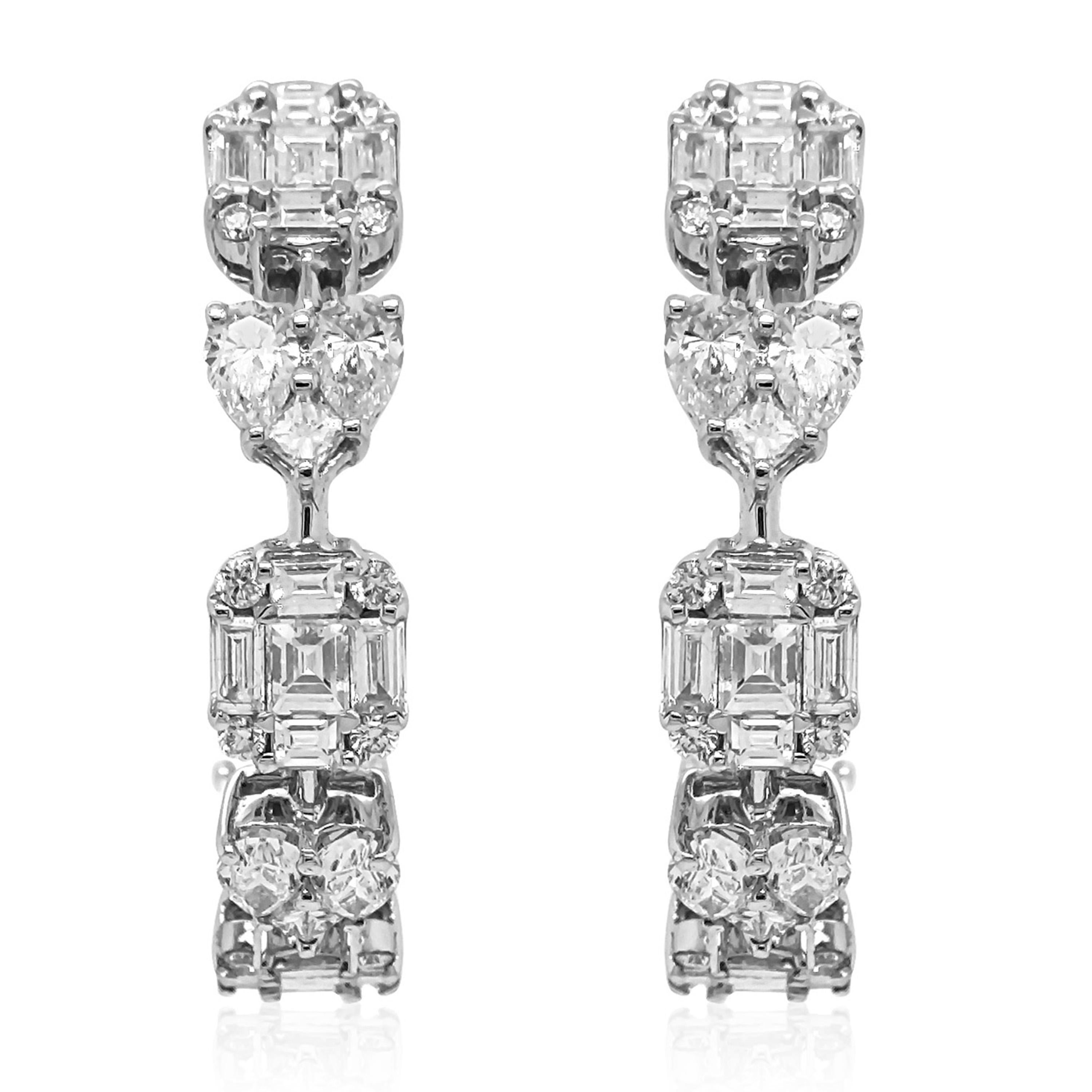 Orecchini in oro bianco con diamante bianco da 1,93 carati In condizioni Nuovo in vendita a New York, NY