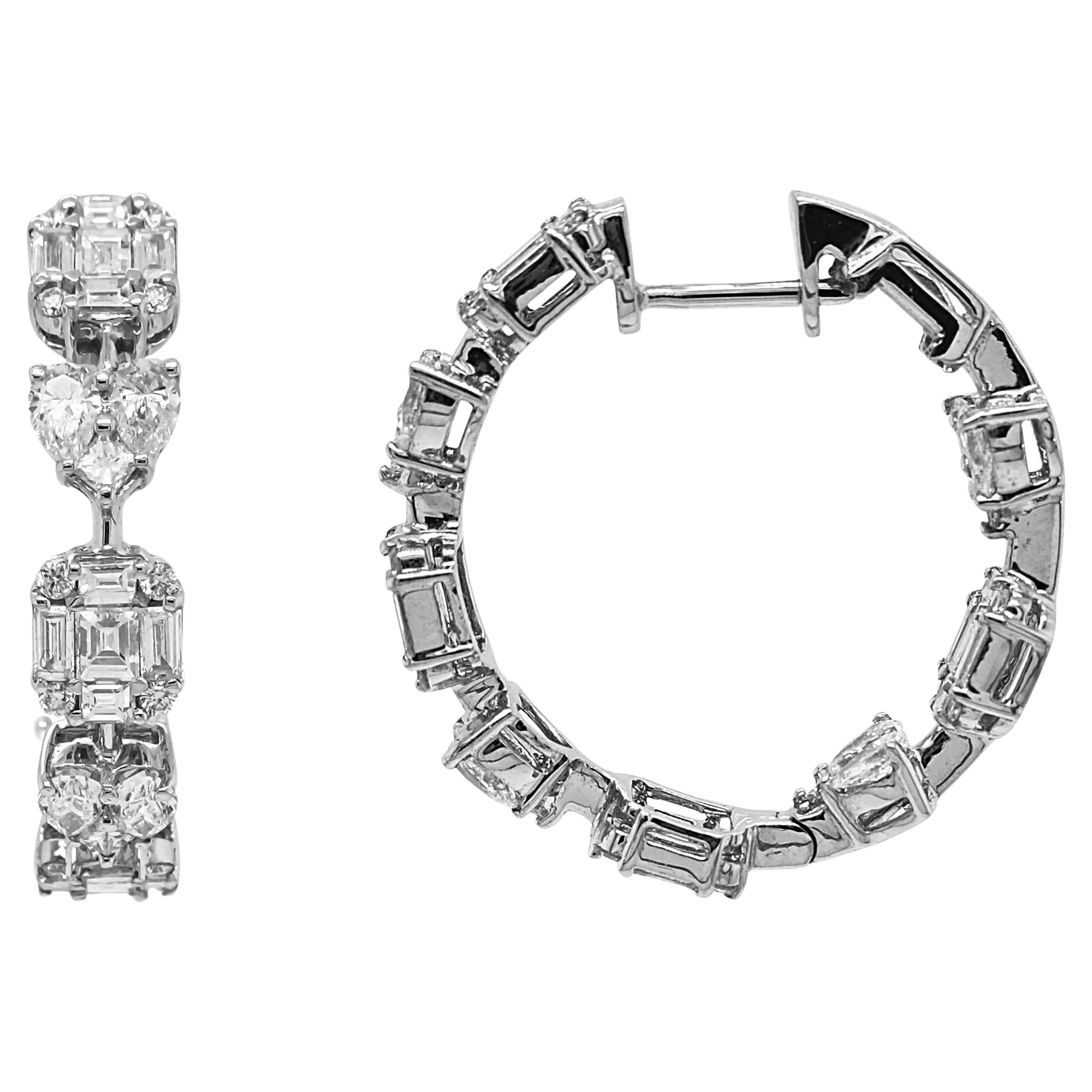 1.93 Carat White Diamond White Gold Earrings