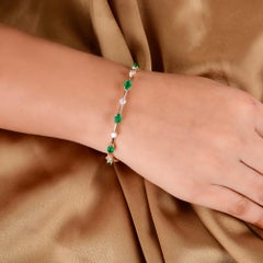 Bracciale con smeraldo dello Zambia da 1,93 carati Bracciale con diamanti SI/HI da 0,76 carati in oro giallo 18 carati