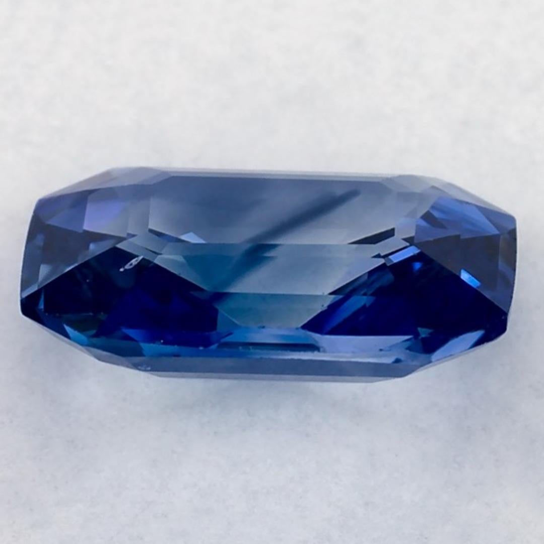 Women's or Men's 1.93 Ct Blue Sapphire Octagon Cut Loose Gemstone For Sale