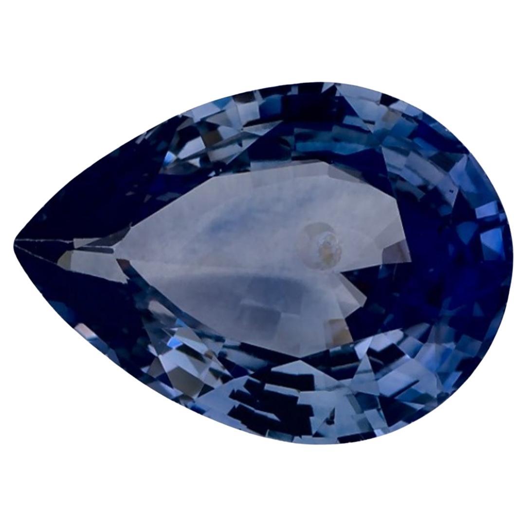 1.93 Ct Blue Sapphire Pear Loose Gemstone For Sale