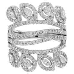 1,93 Ct. Mehrreihiger Diamantring aus 18 Karat Weißgold