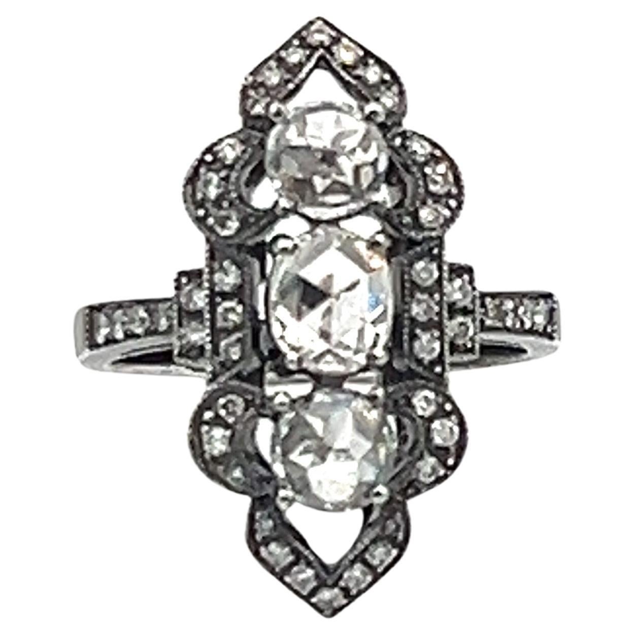 1.93 ct Rose Cut Diamond Ring For Sale