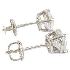 1.93 ct Round Diamond Stud Earrings in 14K White Gold