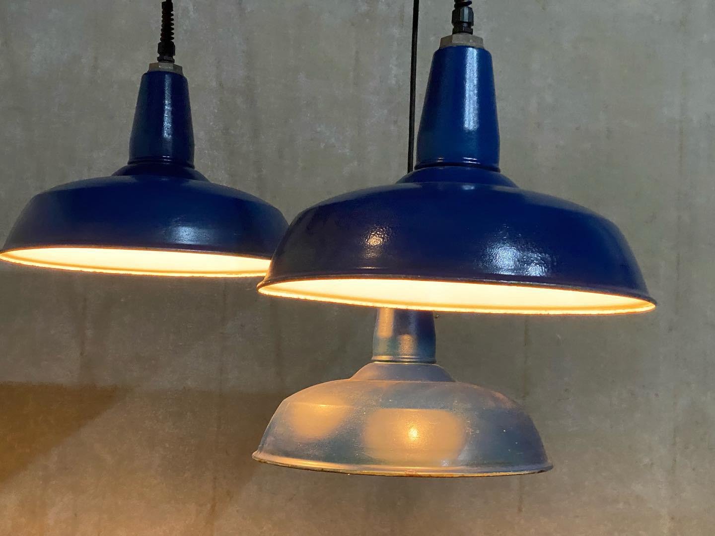 Canadian 1930 Benjamin Enamel Industrial Pendant Lights