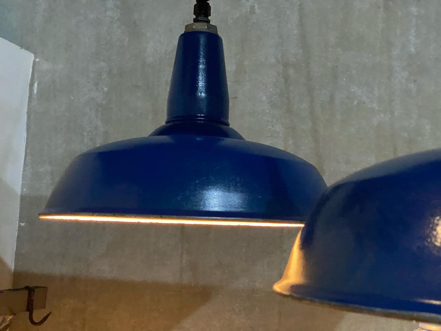 Mid-20th Century 1930 Benjamin Enamel Industrial Pendant Lights