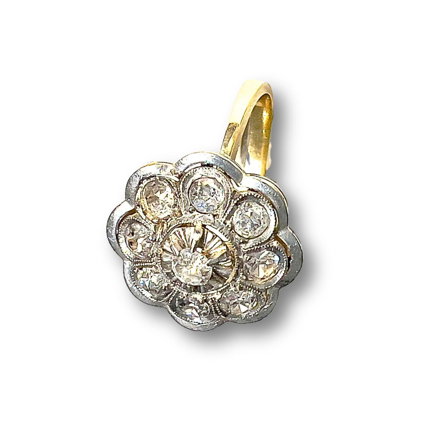 Bague Art déco 1930-1935 en or jaune 18 carats avec diamants Pour femmes en vente