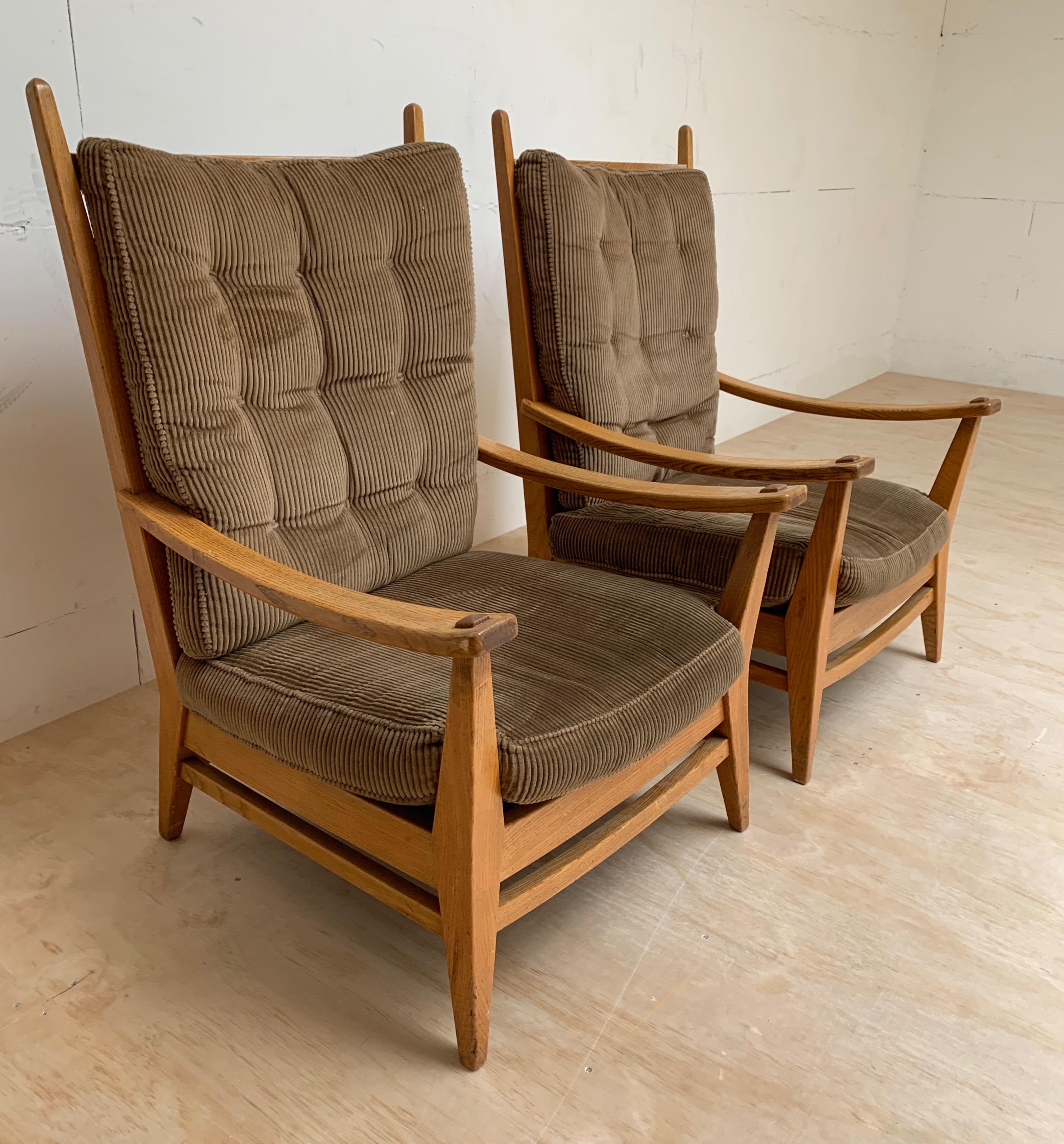 Néerlandais Rare paire de chaises longues en chêne au design moderniste de Bas Van Pelt, 1930-1940 en vente